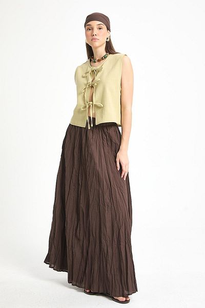 minaaise Oil Green Lace Short 100% Cotton Vest 29204