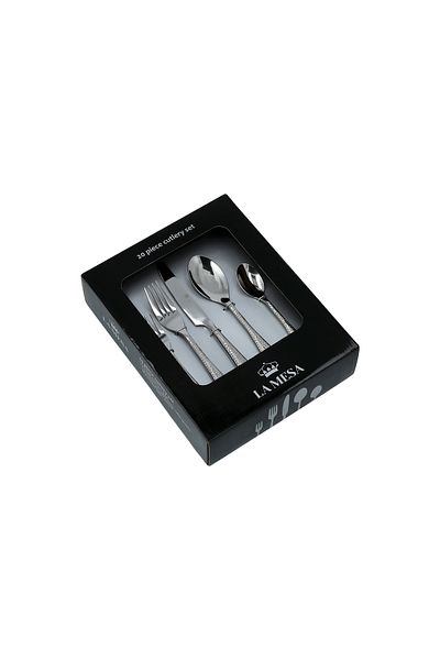 LA MESA silver stainless steel 20-piece cutlery set
