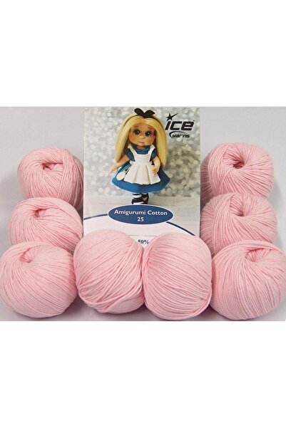 Ice yarns 8x25 جرام. AMIGURUMI COTTON 25 قطن، أكريليك بيبي بينك بيبي، خيوط صي...