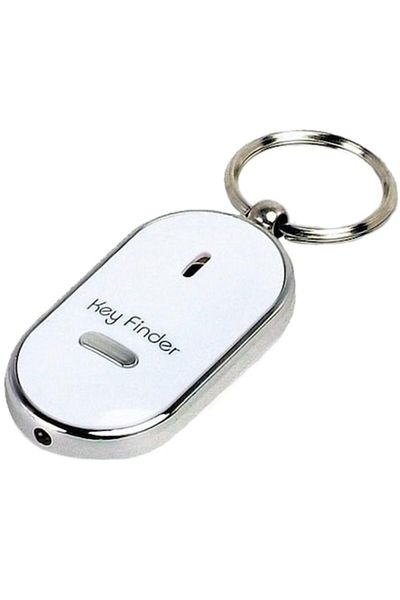 PROLINE Anti-Loss Keychain with Whistle Location Function and LED Light, White/Silver