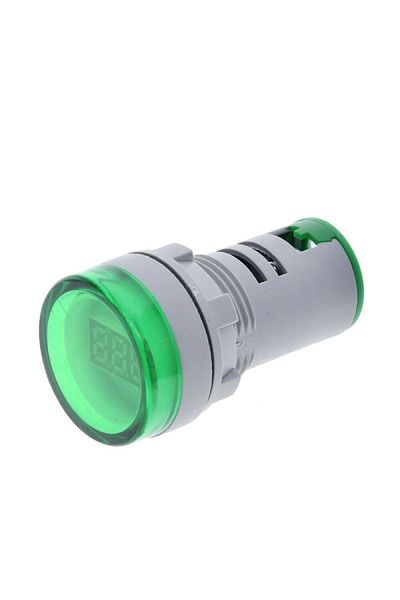 OEM Mini Voltmetru digital rotund, verde, 22mm, 20V-500V AC