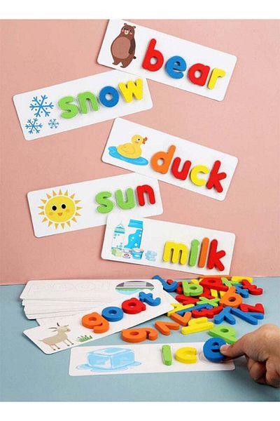 COOYA Spelling Learning Toy Exercise Thinking Colorful See and Spell Game for Kids 3 +Years 9.76x8.27x1.65