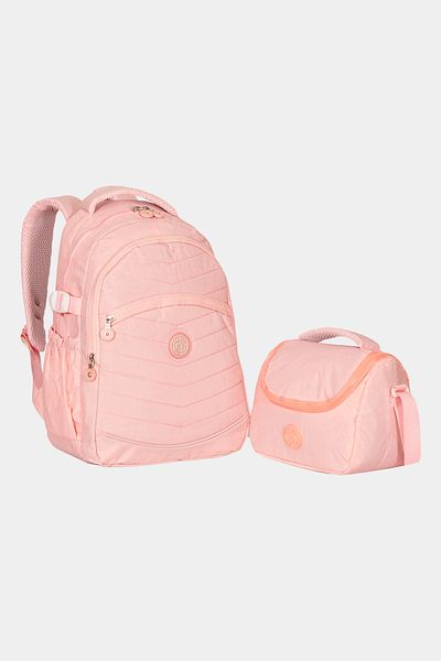 Miracle My Polo Children's Primary School Bag with Lunch Bag Set of 2 Durable Solid Color Backpack
