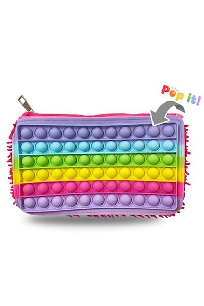 OEM Pink Fluffy Pop It Colored Pencil Case 23x14cm