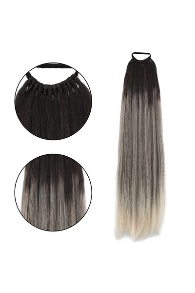 Mina Peruk Rubber Buckle Ponytail Straight - Auburn / White Platinum Ombre