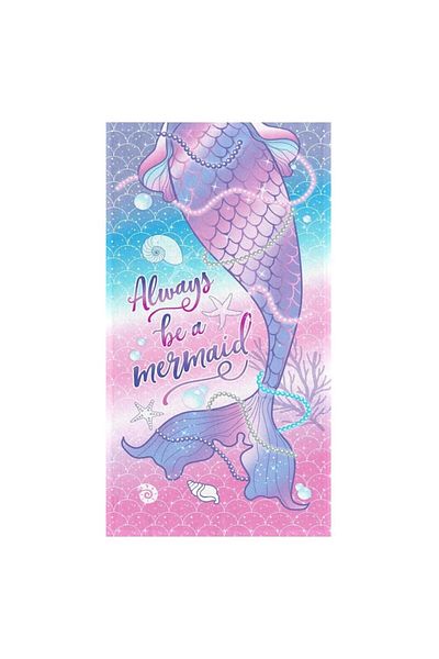 OEM Beach Towel in Turquoise Mermaid Design for Kids 70x140cm