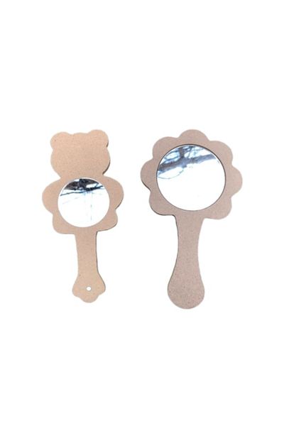 OEM Set 2 Decorative MDF Mirrors, Flower & Bear Shape