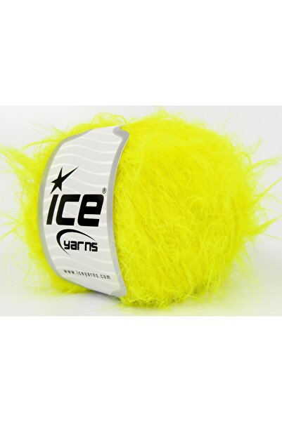 Ice yarns 6×50 جرام. صوف ميرينو فاخر بلون أصفر نيون، صوف ميرينو، شتوي، صوف