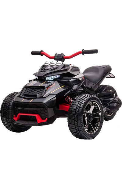 Nichiduta Motocicleta electrica pentru copii Spider Black cu roti EVA,Acumulator 12V, Lumini LED, Po