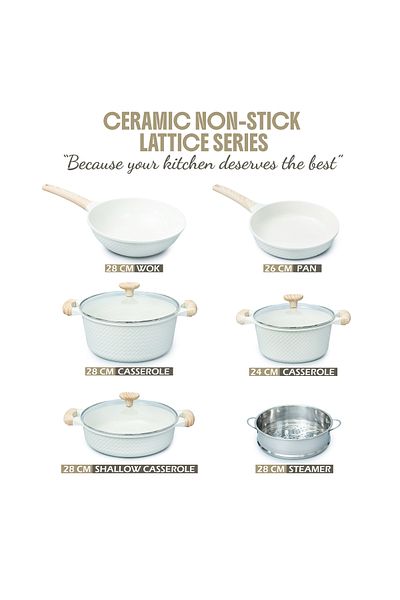 VAV GET Healthy & Safe Ceramic Nonstick 10-pcs Cookware Set, Non-toxic, Induction Ready Set.