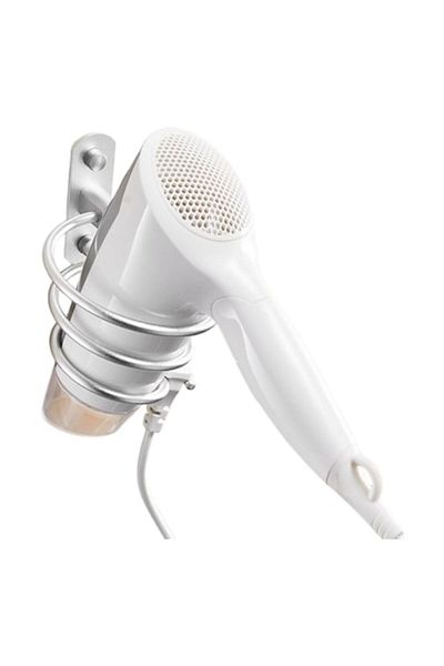 DELPI Support for Hair Dryer, Self-Adhesive or Screw Mount, Space-Saving, Moisture and Scratch Resistant,