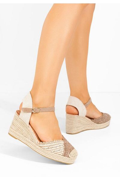 B T Shoes Dovie khaki espadrille platform sandals