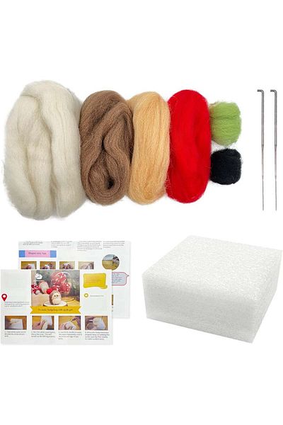 Wool Queen knitting accessory kit, hedgehog pattern, wool/metal/foam, multicolor, 9 pieces