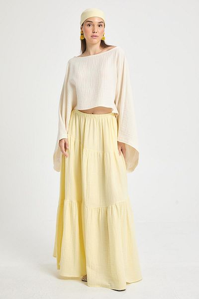 minaaise Natur Oversize Cut Muslin Blouse 29230
