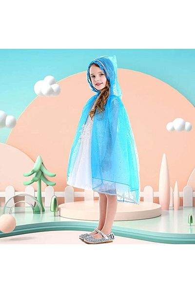Tyidalin princess cape, polyester/tulle, blue, 134-140