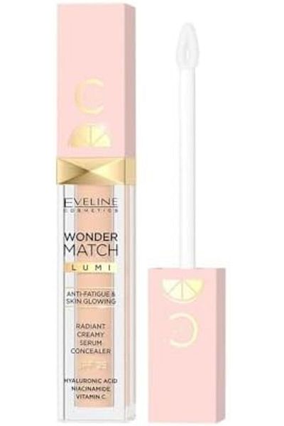 Eveline Cosmetics كونسيلر وندر ماتش المضيء بفيتامين سي الطبيعي 15، 6.8 مل، لون بيج