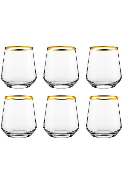 Elista 420202 Allegra Set of 6 Coffee Side Water Glasses Gilded
