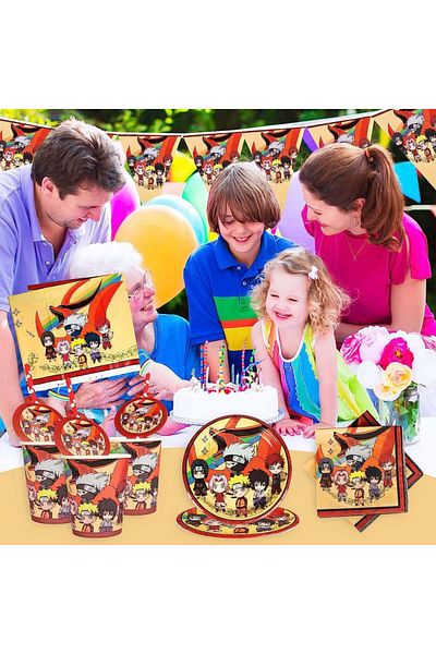 Yisscen party tableware set, paper, multicolor, 52 pieces