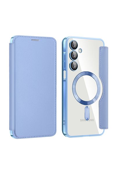 SKYDDAR INNOVATION Husă pentru Samsung Galaxy A16 4G 5G, SmartMag Book, Magsafe, RFiD, suport pentru carduri, set de autocolante, albastră
