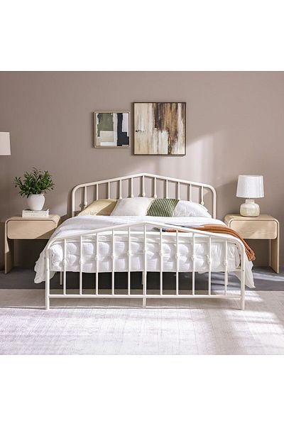 Danube Home Bella Apex 160x200 Metal Queen Bed-White