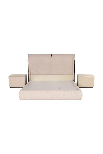 Danube Home Mulligan 180X200 Upholstered King Bed - Beige/Khaki
