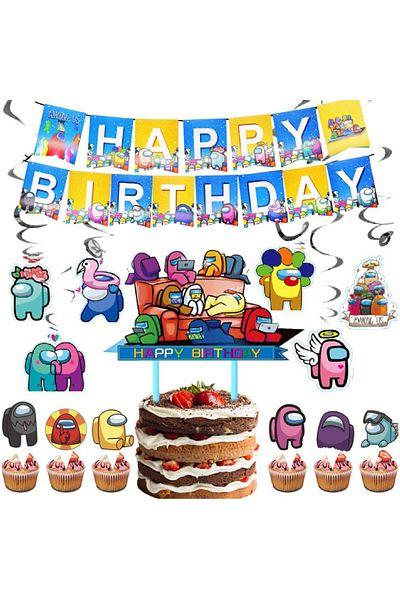 Miotlsy birthday set, foil/cardboard, multicolor, 27 pieces