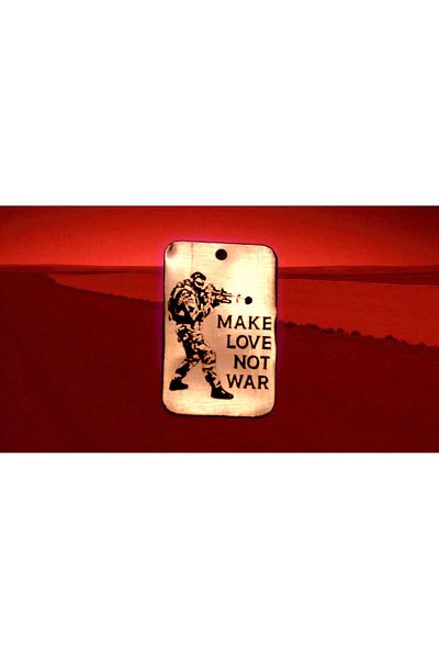 yerlikaya bakır Make Love Not War Pure Copper Necklace