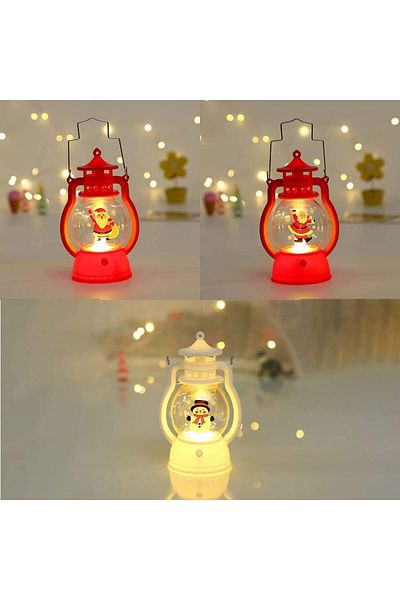 Heimanba Set of 3 Haimanba LED Christmas lanterns, red/white, 12.6 x 5.8 cm