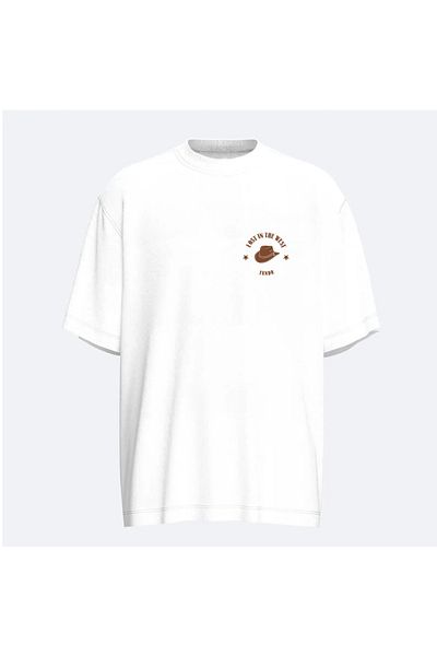 Fandr Store White Oversize Lost in the West Unisex T-Shirt