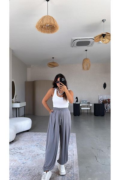 Buket Teke Gray Casual Modal Shalwar