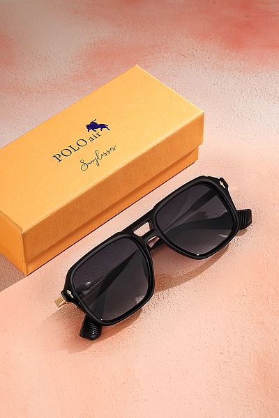 Polo Air Men's Sunglasses with Uv400 Protection Black Gold Color Plg-2101C2