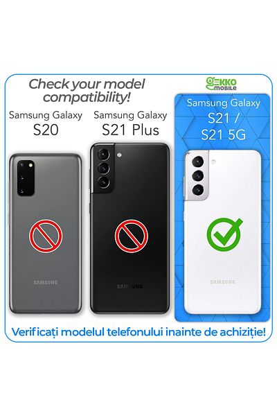 Gekko Mobile Carcasă transparentă pentru Samsung S21 - Silicon Jelly, UltraSlim, Transparentă
