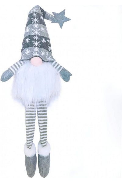 TINY FUN Gnome with Christmas lights TINY FUN, textile/plastic, gray/white, 41 cm