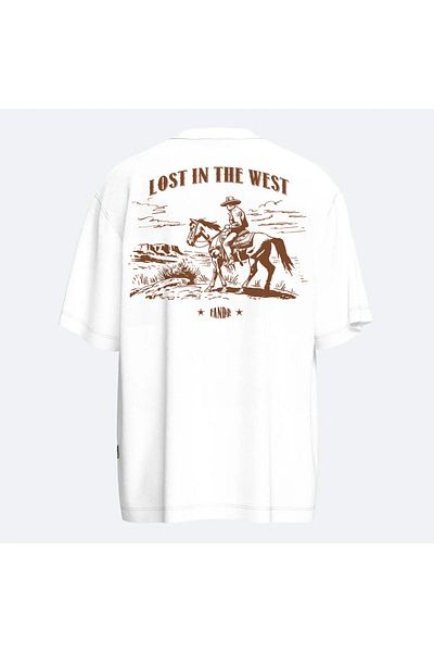 Fandr Store White Oversize Lost in the West Unisex T-Shirt
