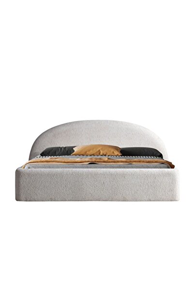 Danube Home Betty 180x200 Upholstered King Bed - Light Beige