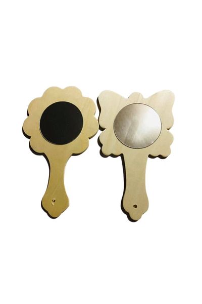 OEM Set 2 wooden mirrors, flower and butterfly shape, size 20x12cm