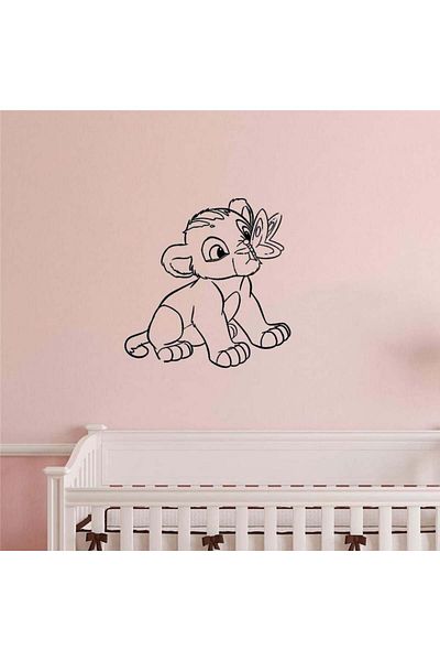 Floolter wall sticker, lion pattern, vinyl, black, 42 x 43 cm