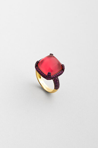 So CHIC... Sihirli Ayna 18 Ayar Sarı Altın Kaplama Gümüş Tasarım Yüzük