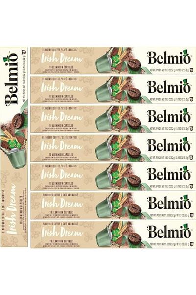 Belmio Irish Cream Coffee Capsules Pack of 8 (80 Capsules)- Compatible With Nespresso Original Line