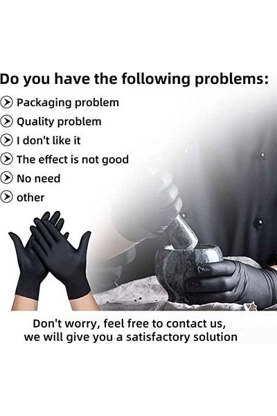 Hyunshuo disposable gloves, set of 100, latex, black, XL