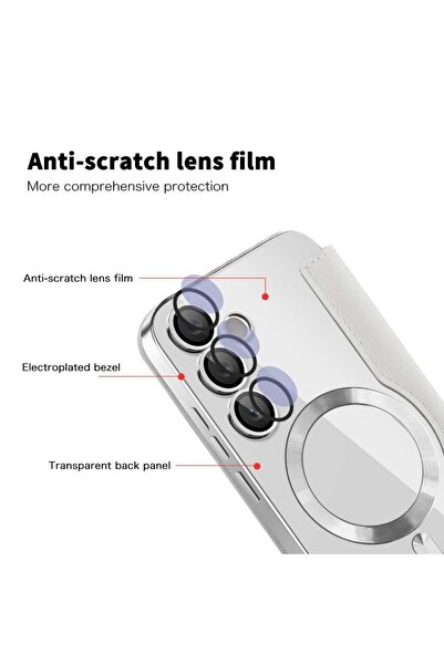 SKYDDAR INNOVATION Θήκη για Samsung Galaxy S24 FE, SmartMag Book, Magsafe, RFiD, Θήκη καρτών, σετ αυτοκόλλητων, Γκρι