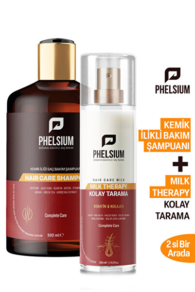 PHELSİUM Kemik İliği Şampuan ve Milk Therapy Kolay Tarama Spreyi 2li Set