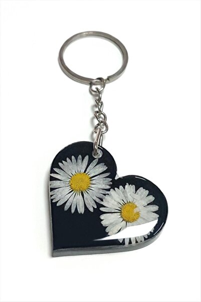 fantastik store ديزي القلب الايبوكسي سلسلة المفاتيح