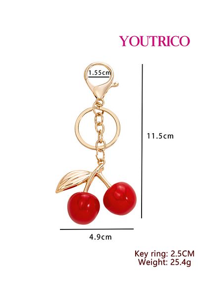 Youtrico Cherry Bag Charm, Lucky Cherry Keychain, Sweet Cherry Pendant for Purse Bag,Red