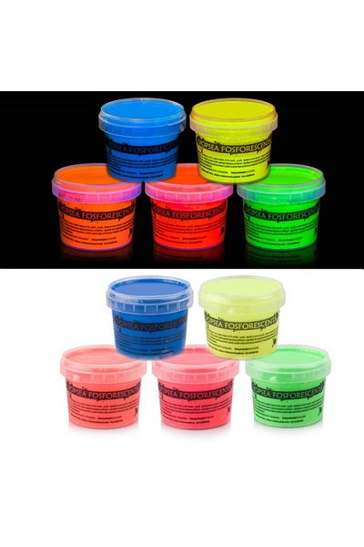 PROCART Glow in the dark phosphorescent paint, mixed colors, set of 5 100 g