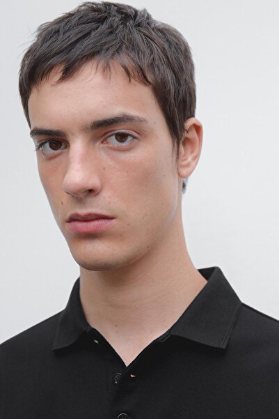 Massimo Dutti Yaka detaylı kısa kollu polo yaka t-shirt