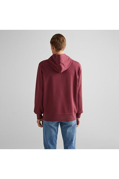 Gant Men's Burgundy Regular Fit Hooded Logo Sweatshirt