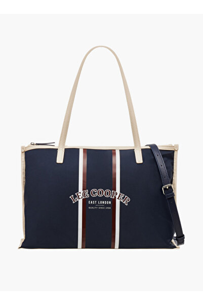 Lee Cooper Logo Print Tote Bag with Double Handle - W 11 x H 28 x D 41 cm