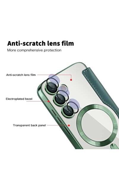 SKYDDAR INNOVATION Θήκη για Samsung Galaxy S23, SmartMag Book, Magsafe, RFiD, Θήκη καρτών, σετ αυτοκόλλητων, Πράσινη
