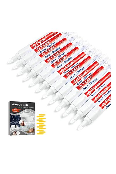 COOYA 12 Pack Grout Pen, Marker Repair Pens, Suitable for Kitchen Bedroom Balcony Wall and Floor (White)